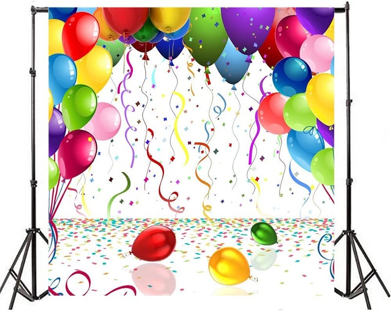 AOFOTO 10x10ft Birthday Backdrop Colorful Balloons Photography Background Party Decoration Kid Baby Girl Boy Child Infant Adult Artistic Portrait Photoshoot Studio Props Video Drop Wallpaper Drape - Image 4